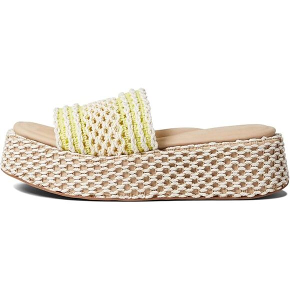 Rag & bone Logan Platform Slide Sandal Crochet Chalk Yellow Natural Size 9 - Picture 2 of 12
